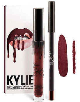 Набір матової рідкої помади + олівець MOD-3610/8611 (KYLIE BIRTHDAY EDITION)