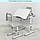 Парта дитяча M 4428-11 зі стільчиком, регульована, підставка для книги, лампа, сіра, фото 2