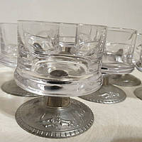 Набір кришталевих келихів на олов'яних ніжках для лікеру / коньяку