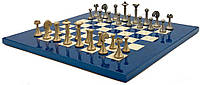 Шахматы Italfama Futuristico Blu, 42 x 42 см, фигуры цинк, латунь, никель (15B+523R)