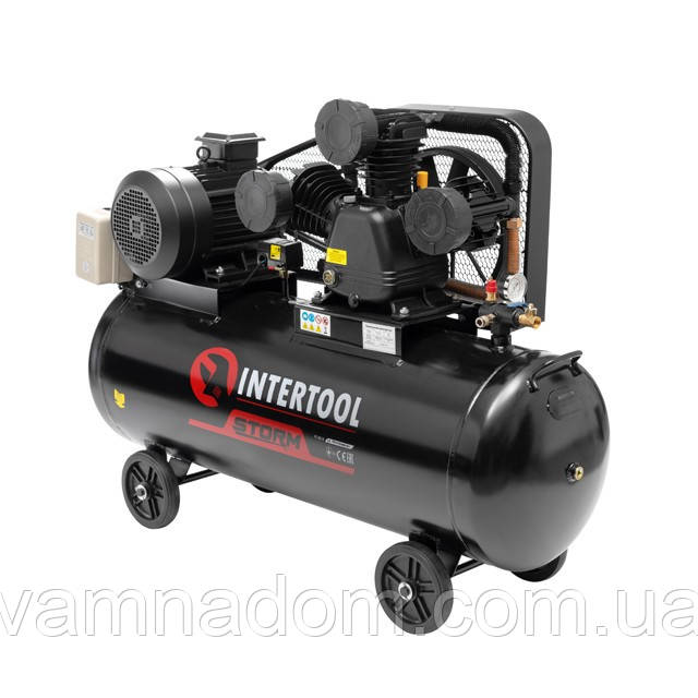 Компресор 200 л, 7,5 кВт, 380 В, 10 атм, 1050 л/хв. 3 циліндри INTERTOOL PT-0040