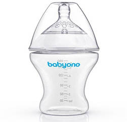 Пляшечка для годування BabyOno Natural Nursing, повільний потік, 180 мл (1450)