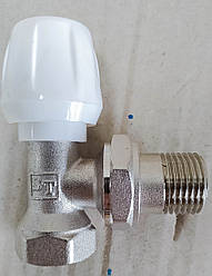 Кран радіаторний SANTAN кутовий верхній 1/2" з накидною гайкою. Латунь