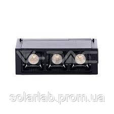 Лінійний світильник трековий LED V-TAC, 3W, SKU-7961, магнітний кріплення, 24V, 4000K, чорний