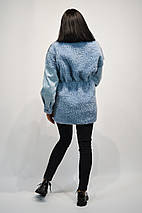 Шубка Rr 9285 блакитна із затяжками на талії 50-й розмір, фото 4