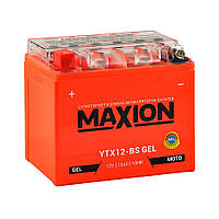 Мото аккумулятор GEL MAXION YTX 12-BS (12V, 10A)