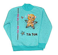 Батник детский "Tik-Tok" от 2 до 8 лет, из трикотажа га байке, для девочек