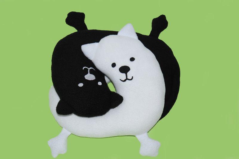 Набір подушок арт.10502 підголівників "Коти" Фліс/Холлофайбер Лежень,Україна, фото 1