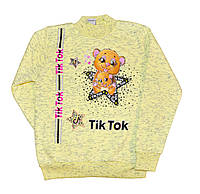 Батник детский "Tik-Tok" от 2 до 8 лет, из трикотажа га байке, для девочек Желтый