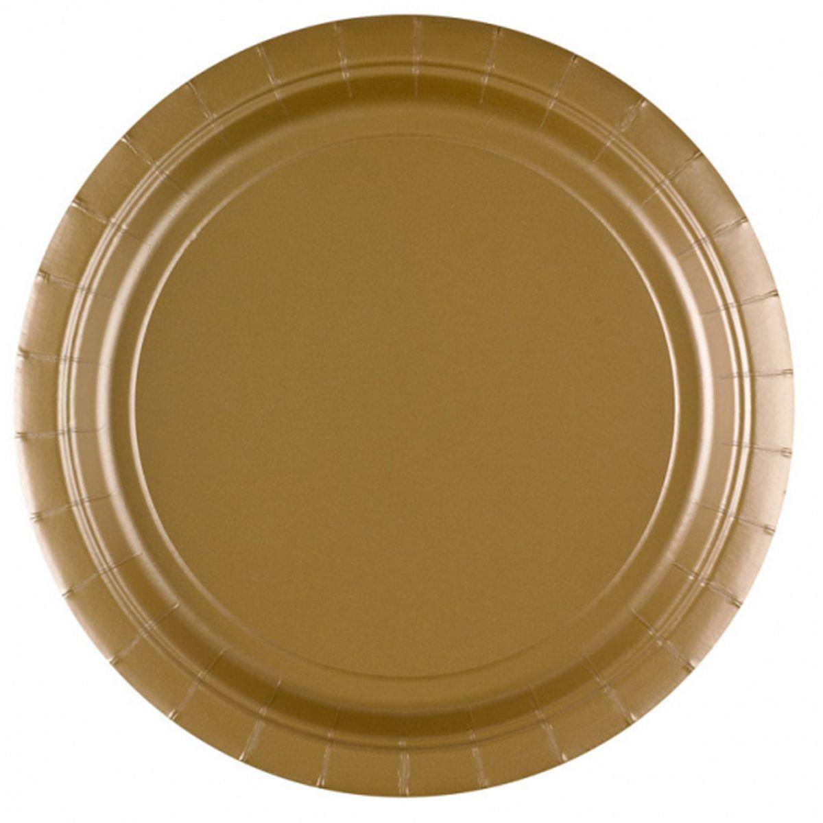 Тарілки паперові стиль "Однотонний", золоті, 8 шт, 17 см, Набор тарелок "Золото" 3502-0114, фото 1