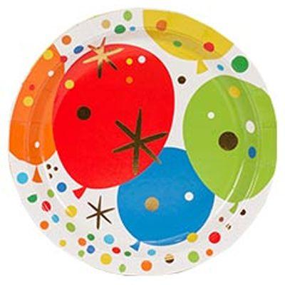 Тарілки паперові стиль "Конфетті, кульки", 6 шт, 17 см, Набор тарелок "Конфетти, шарики" 1502-4011