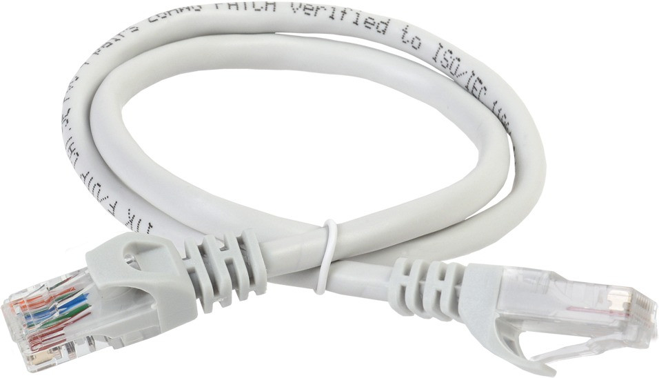 ITK Комутаційний шнур (патч-корд), кат.6 UTP, 1 м, сірий