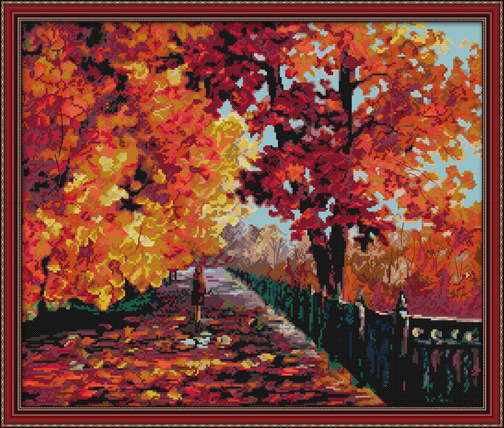 Набір для вишивання хрестиком з печаттю на тканині NKF Золота пора 14ст FА001, фото 1