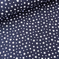 Бязь густі зірочки білі на чорному, ш. 160 см