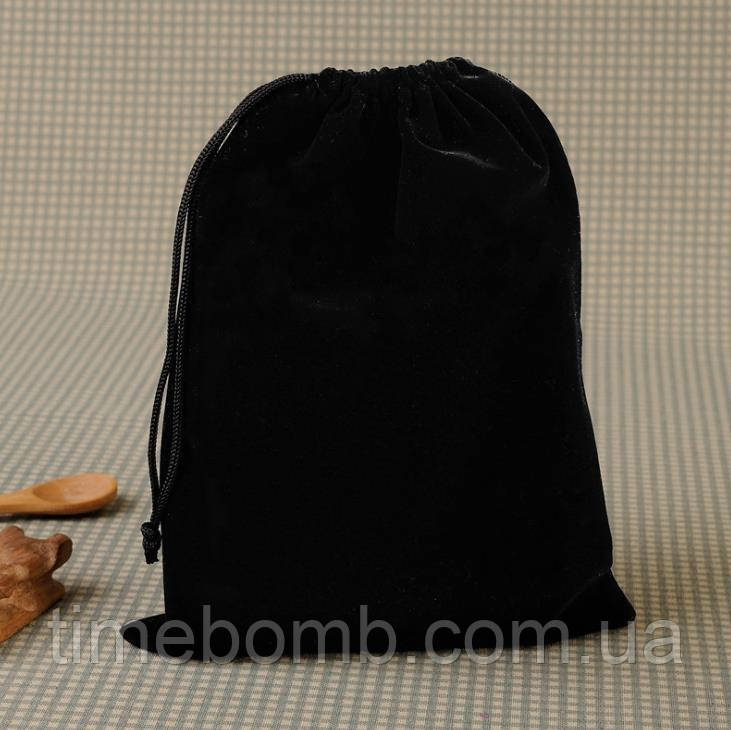 Великий подарунковий оксамитовий мішок 30 x 40 см чорний