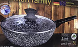 Сковорода German Family з гранітним покриттям кришкою з високими бортами 24*6.5 см, фото 4