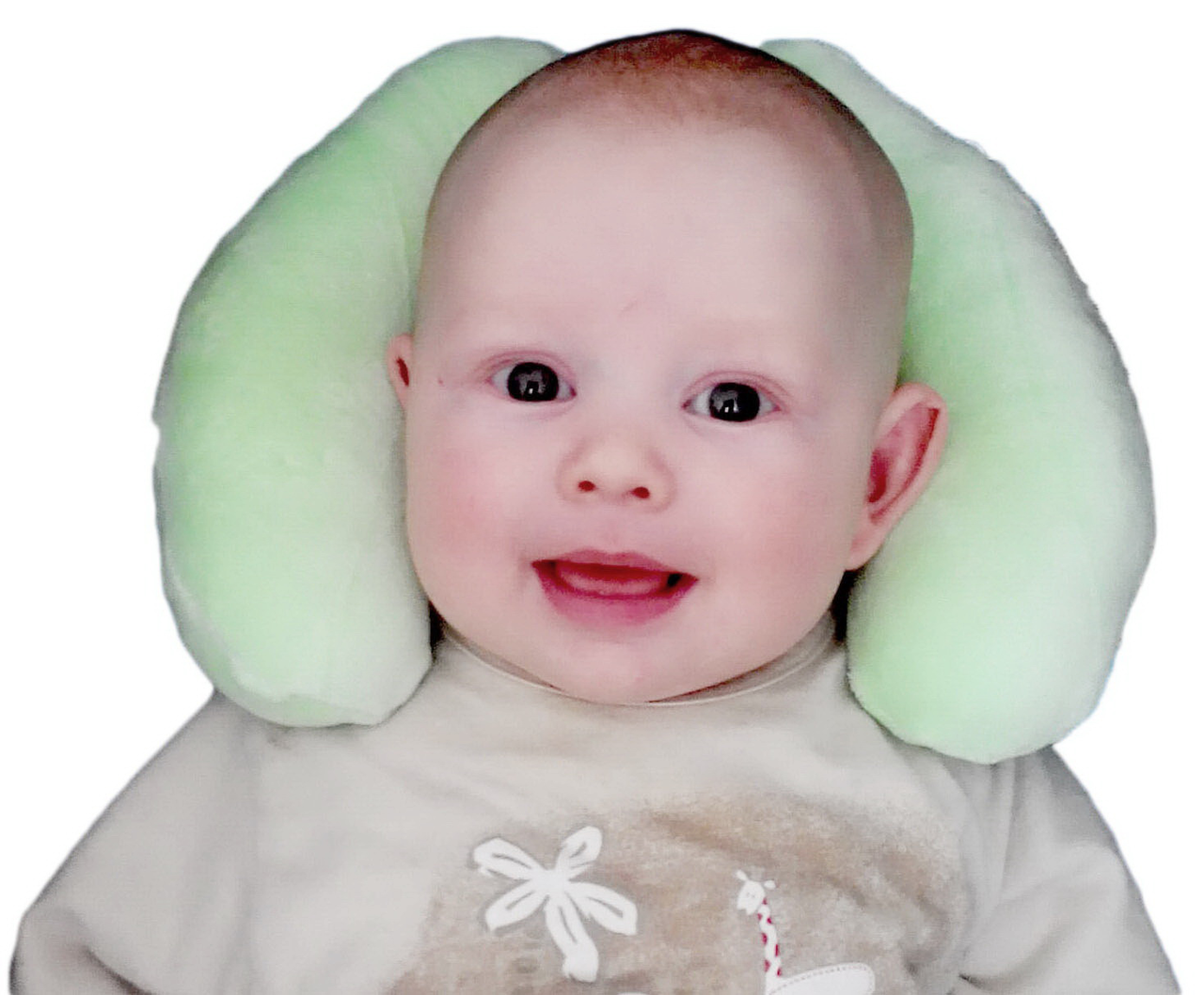 Дитячий підголовник арт.8961 в автокрісло і коляску Лежень Салатовий,Україна, фото 1