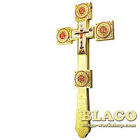Крест напрестольный прямой латунный позолоченный