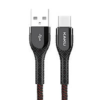 USB кабель с индикатором Kaku KSC-166 USB - Type-C 1.2m - Black&Red