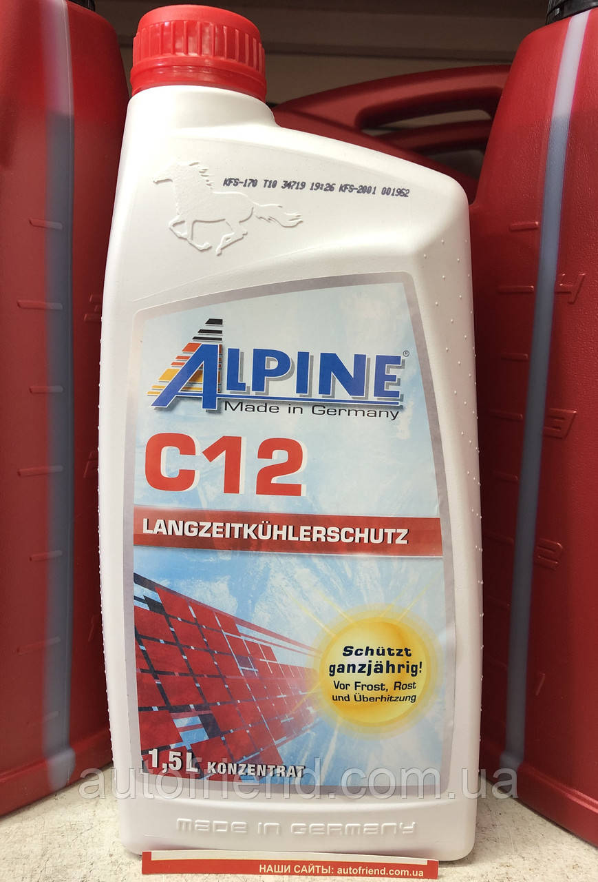 Alpine C12 G12 Langzeitkühlerfrostschutz красный концентрат 1,5л