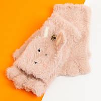 Детские перчатки (митенки) на 8 - 9 - 10 - 11 - 12 лет для девочек (арт. 20-25-21) розовый