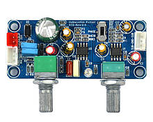 Активний НЧ-фільтр для сабвуфера, регулювання частоти зрізу, рівня гучності, передпідсилювач кросовер NE5532
