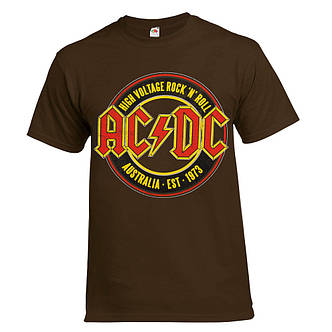 Футболка AC/DC Australia 1973 коричнева, фото 2