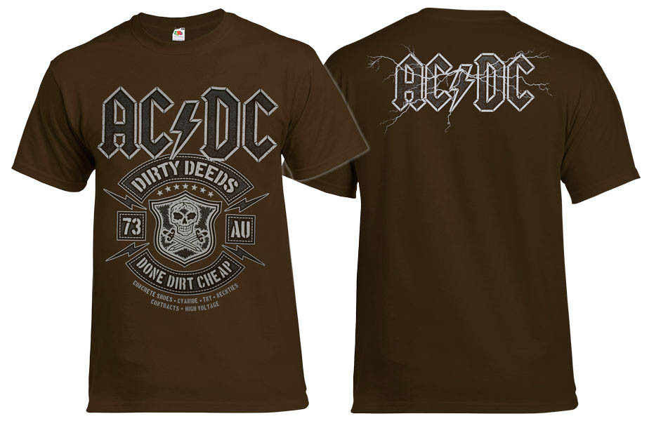 Футболка AC/DC Dirty Deeds коричнева