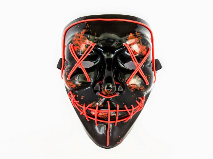 Неонова маска Purge Mask Фантом Судна ніч Жовтогарячий (KG-2296), фото 1