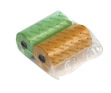 Пакети для собачих фекалій, 2штх20пак, кольорові оранж/зелений