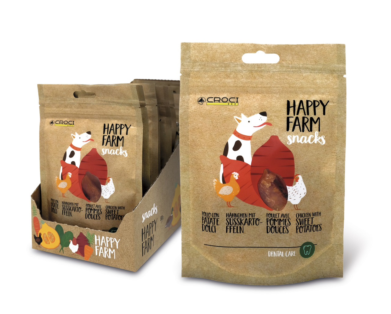 Ласощі м'ясне HAPPY FARM, картопля з куркою , 80гр,