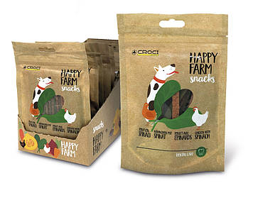 Ласощі м'ясне HAPPY FARM, курка зі шпинатом, 80гр,