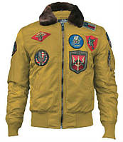 Бомбер Top Gun Official B-15 Flight Bomber Jacket with Patches (Желтый)