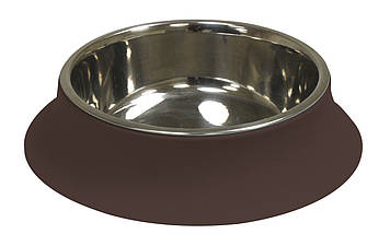 Миска CROCI SILICON, нержавійка, основа силікон, коричнева, 0,52 л, 14см