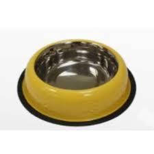 Миска CROCI глазур жовта на резинці, нерж., 0,24 л, 16см