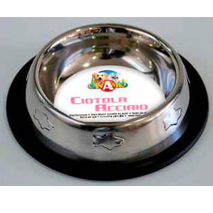 Миска CROCI з карбуванням на резинці, нерж., 0,24 л, 16см