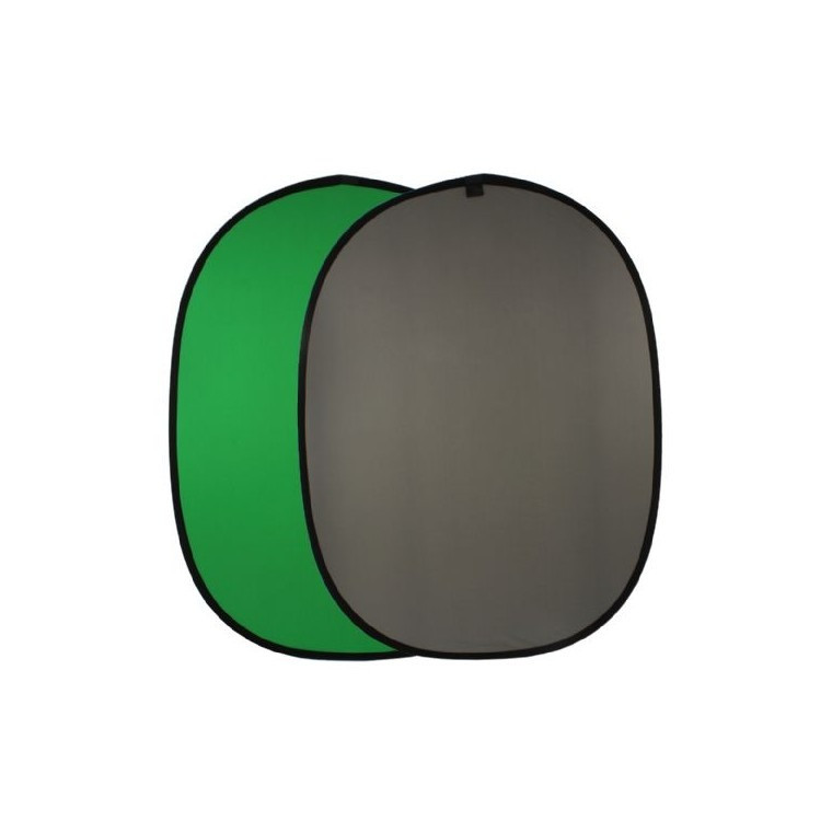 1,48х2,0м Фон на пружині Falcon Хромакей ЗЕЛЕНИЙ/сірий BCP-10-03 GREEN/GREY складаний, фото 1