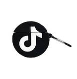 Чохол для навушників AirPods 1/2 Tik Tok чорно-білий, фото 3