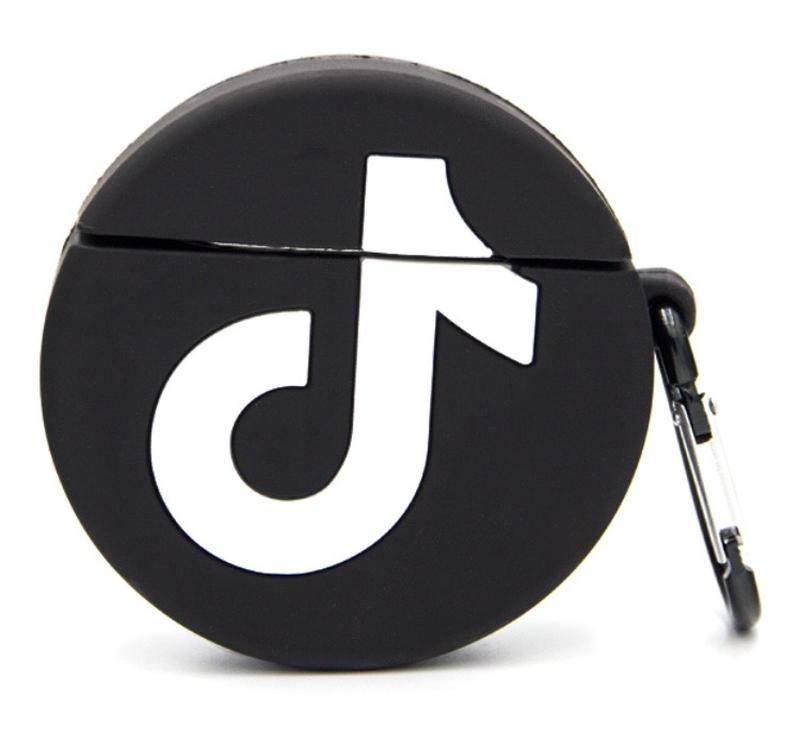 Чохол для навушників AirPods 1/2 Tik Tok чорно-білий