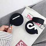 Чохол для навушників AirPods 1/2 Tik Tok чорно-білий, фото 6