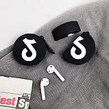 Чохол для навушників AirPods 1/2 Tik Tok чорно-білий, фото 5