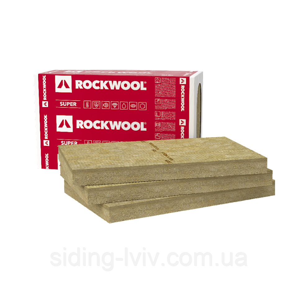 Мінеральна вата Rockwool FRONTROCK SUPER 100 мм фасадна базальтова (Роквул Фронтрок Супер)