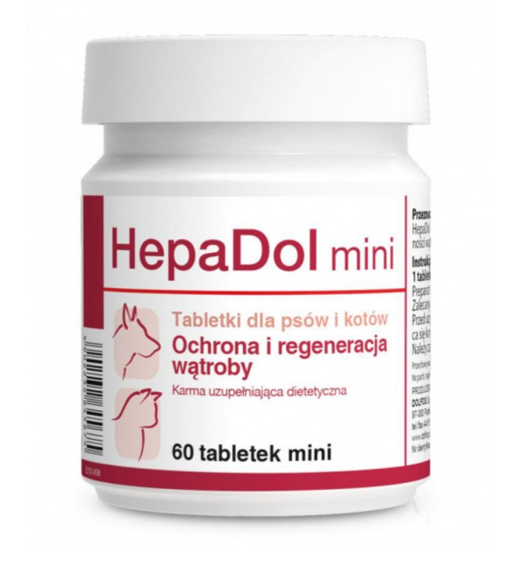 Dolfos HepaDol mini (ГепаДол Долфос міні) захист і регенерація печінки для дрібних собак і кішок 60таб