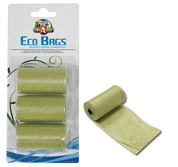 Пакети для собачих фекалій ЕКО, що розкладаються, 3рулХ20шт *