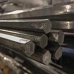 Шестигранник сталевий гарячекатаний No 7 мм ст. 20, 35, 45, 40Х довжина від 3 до 6 м