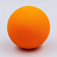 Мячик массажный 6,5 см для точечного массажа - одинарный Ball Roller (жесткий, цельный) Оранжевый