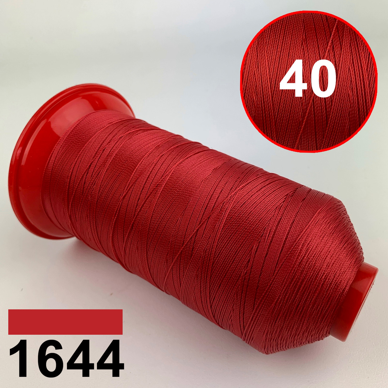 Нитка POLYART(ПОЛИАРТ) N40 колір 1644 червоний, для пошиття чохлів на автомобільні сидіння і кермо, 3000м