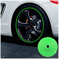 Защитная лента - молдинг на литые диски Wheel Pro / Зеленая / 7,6м