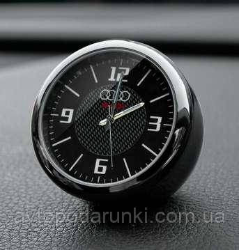 Часы в автомобиль, темный хром "Vihicle clock" с логотипом AUDI - фото 1 - id-p1264593699