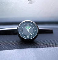 Часы в автомобиль, темный хром "Vihicle clock" с логотипом LAND ROVER